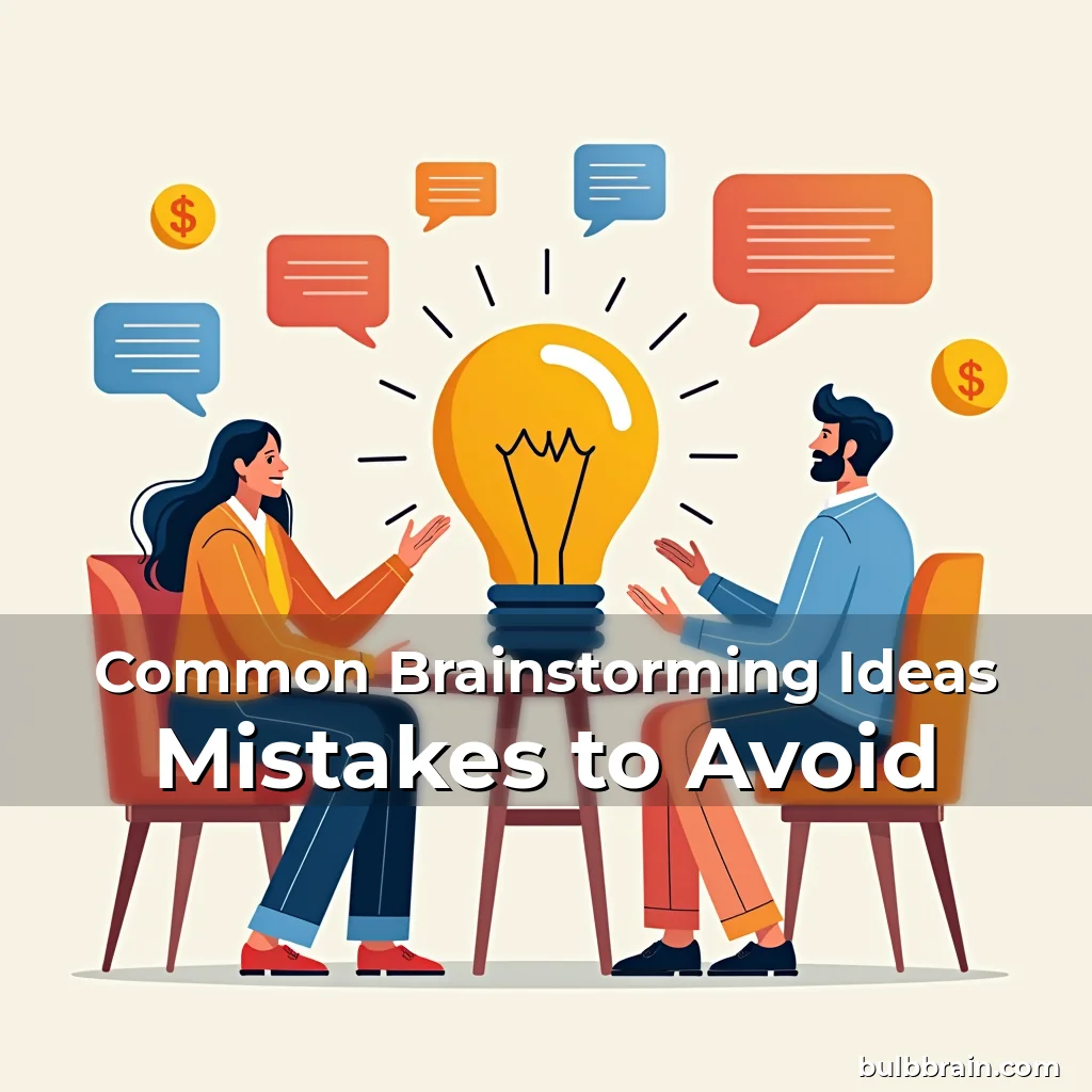 Artistic representation for Common Brainstorming Ideas Mistakes to Avoid