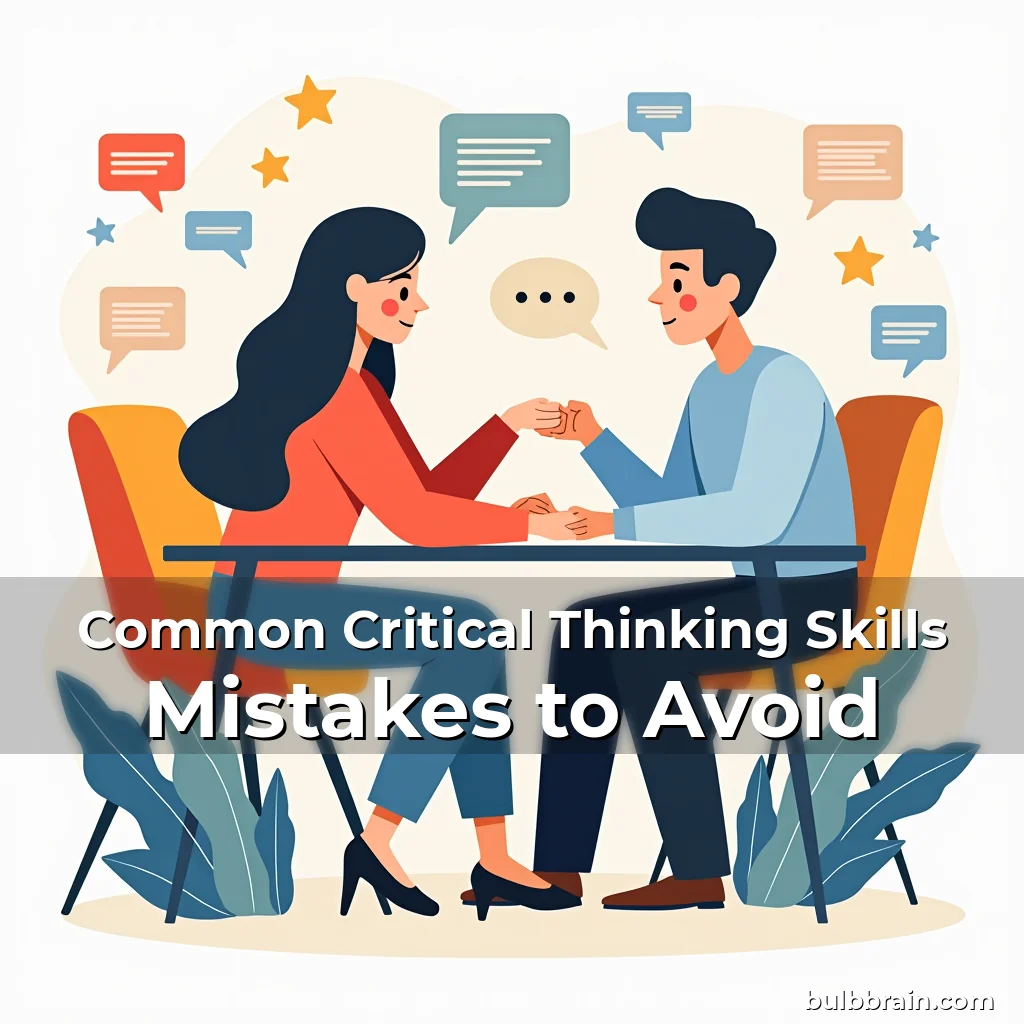 Artistic representation for Common Critical Thinking Skills Mistakes to Avoid
